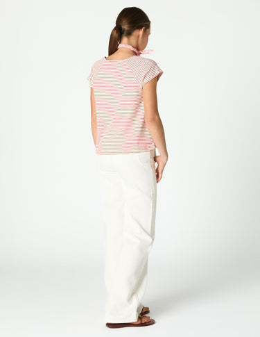 RED STRIPED T-SHIRT