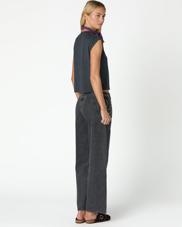 ANTHRACITE PAISLEY DENIM PANTS