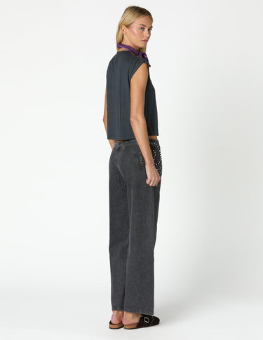 ANTHRACITE PAISLEY DENIM PANTS
