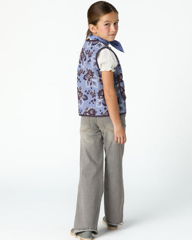 VINTAGE PRINT ANILINE BLUE VEST
