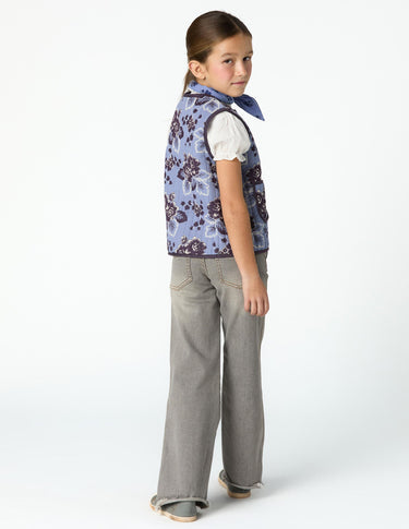 VINTAGE PRINT ANILINE BLUE VEST
