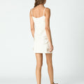 EMBROIDERED DRESS WITH BUTTONS ECRU