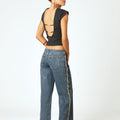SIDE FRINGE PANTS BLUE