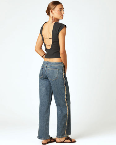 SIDE FRINGE PANTS BLUE