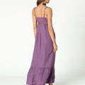 PURPLE DRAWSTRING STRAP DRESS