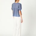 EMBROIDERED STRAP SHIRT ANILINE BLUE