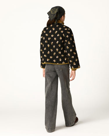 ANTHRACITE FLOWER BOMBER JACKET