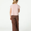 BROWN STRIPED DENIM TROUSERS