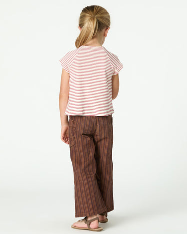 BROWN STRIPED DENIM TROUSERS