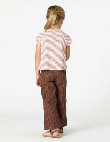 BROWN STRIPED DENIM TROUSERS