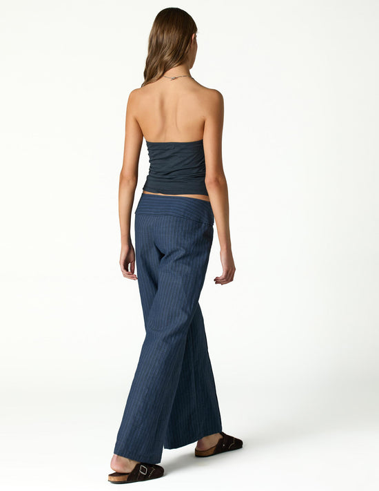BLUE WAISTBAND DRAWSTRING TROUSERS