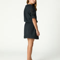 RUFFLED ANTHRACITE DRESS