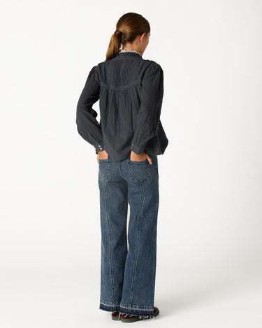 PANTALÓN DENIM DESFLECADO DARK BLUE