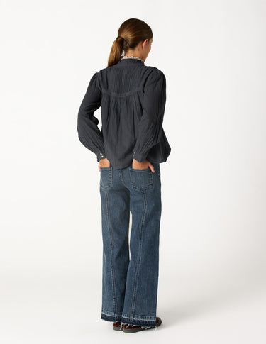 PANTALÓN DENIM DESFLECADO DARK BLUE
