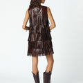 BROWN FRINGED DRESS