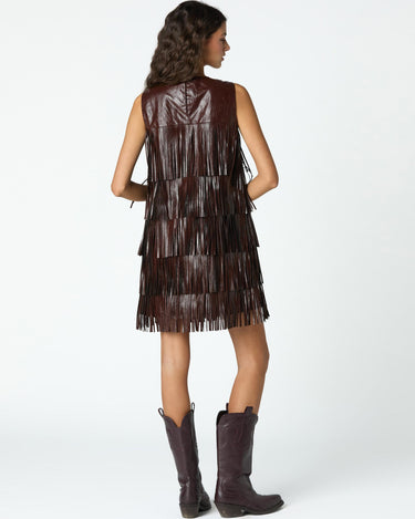 BROWN FRINGED DRESS