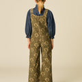 BROWN PRINTED DUNGAREES