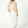 LINEN LACE CAPPUCCINO SHIRT