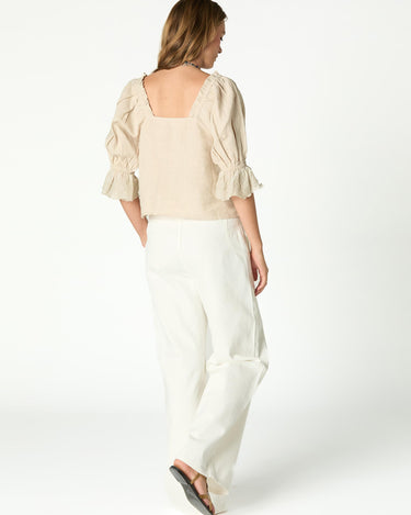 LINEN LACE CAPPUCCINO SHIRT