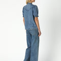 BLUE DENIM YOKE WAVES SHIRT