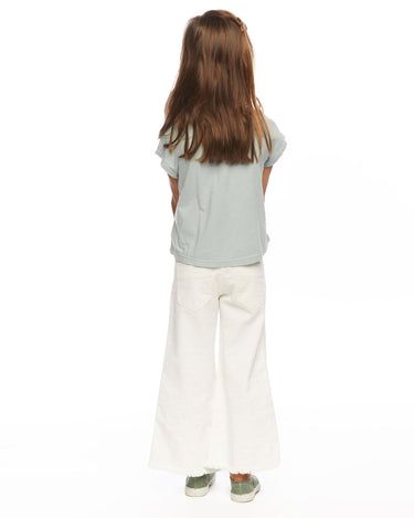 Light green short-sleeved button-up shirt