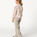 BOUQUET PLUM RUFFLE-SLEEVE YOKE SHIRT