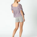 PUFF SLEEVE PIN TUCK OVERCAST SHIRT