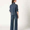 MIDNIGHT STUDDED V-NECK SHIRT
