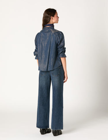 CAMISA ESCOTE PICO TACHAS MIDNIGHT