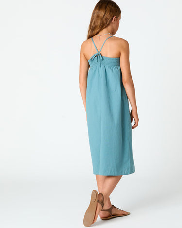 EMBROIDERED POND STRAPPY DRESS