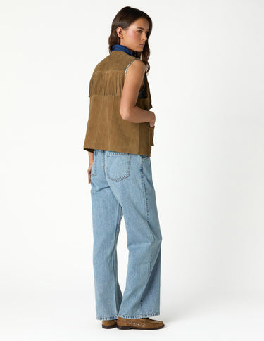 FRINGED SUEDE WAISTCOAT