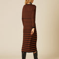 OCHRE/BLACK STRIPED DRESS