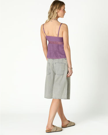 PURPLE DRAWSTRING CAMI TOP