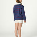 BLUE STRIPED POLO SWEATSHIRT