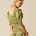 VESTIDO FRUNCES BUTI HOJA VERDE