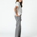 Light gray denim wide-leg jeans