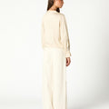 BRAIDED FRONT TROUSERS ECRU