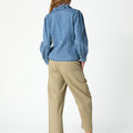 CURVED TOPSTITCH TROUSERS OLIVE