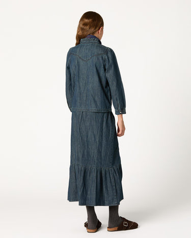 FALDA DENIM VOLANTE