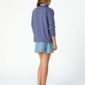BLUE WRAP SKIRT WITH POCKETS