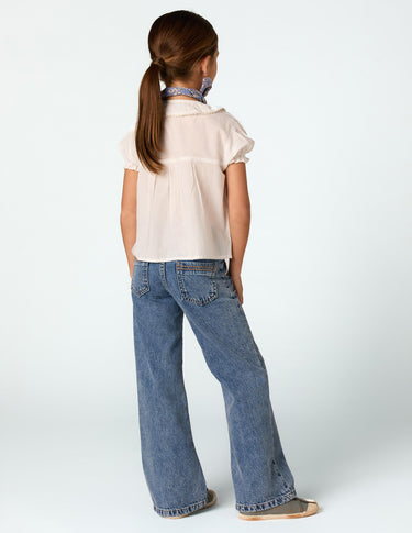 BLUE TROUSERS WITH POCKET DETAIL