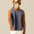 BLUE SLEEVELESS T-SHIRT