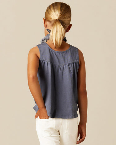 BLUE SLEEVELESS T-SHIRT