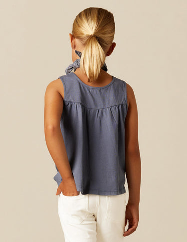 BLUE SLEEVELESS T-SHIRT