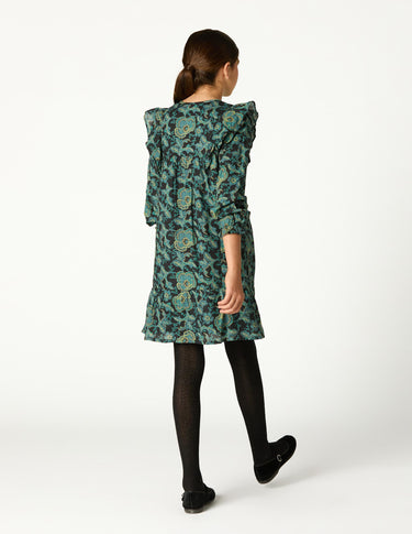 FLUTTER SLEEVE DRESS WILD BLUE