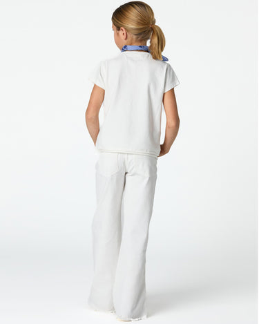 White denim pocket trousers