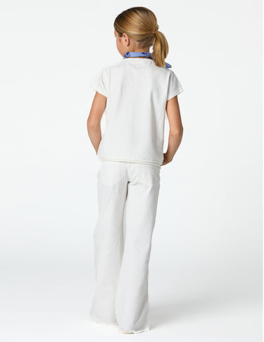 White denim pocket trousers