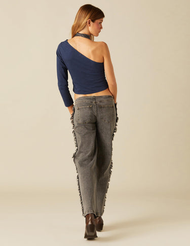 BLUE ASYMMETRIC T-SHIRT