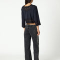 ANTHRACITE LACE BUTTON-UP SHIRT