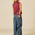 PANTALÓN AZUL BORDADOS